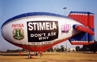 10m x 25m banner fitted to an airship