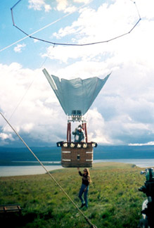 Our balloon simulator which can be slung under a crane for aerial close up shots.