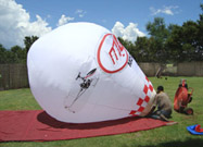 Model balloon carrying advertising message